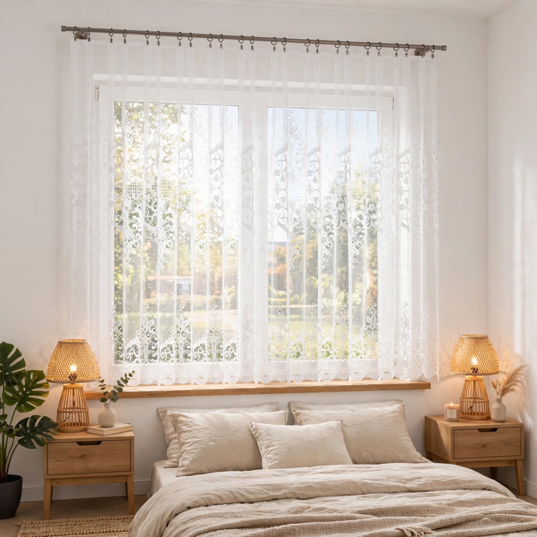 Firanka 019461 w sypialni